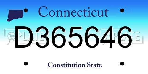 D365646 Connecticut License Plate