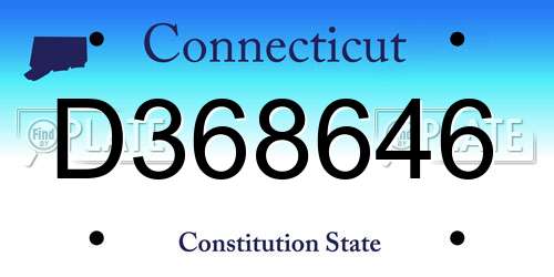 D368646 Connecticut License Plate