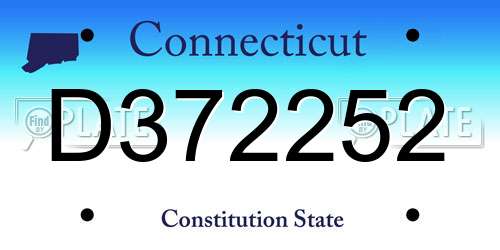 D372252 Connecticut License Plate