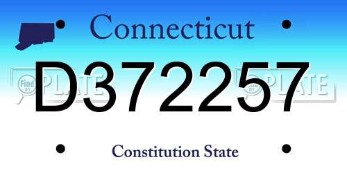 D372257 Connecticut License Plate