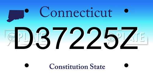 D37225Z Connecticut License Plate