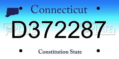 D372287 Connecticut License Plate