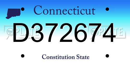 D372674 Connecticut License Plate