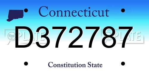 D372787 Connecticut License Plate