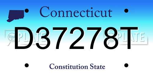D37278T Connecticut License Plate