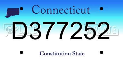 D377252 Connecticut License Plate
