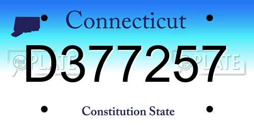 D377257 Connecticut License Plate