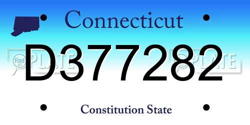 D377282 Connecticut License Plate