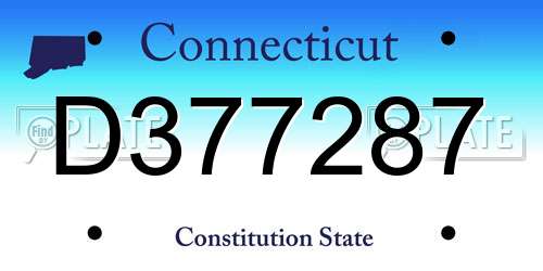 D377287 Connecticut License Plate