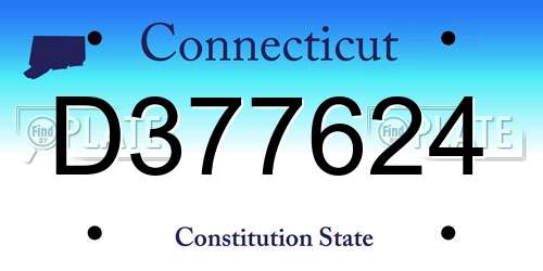 D377624 Connecticut License Plate