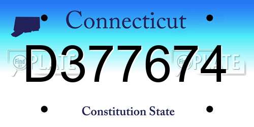 D377674 Connecticut License Plate