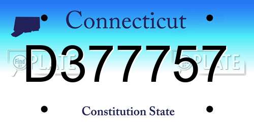 D377757 Connecticut License Plate