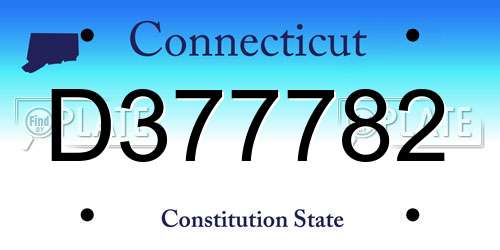 D377782 Connecticut License Plate