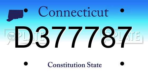 D377787 Connecticut License Plate