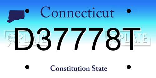 D37778T Connecticut License Plate