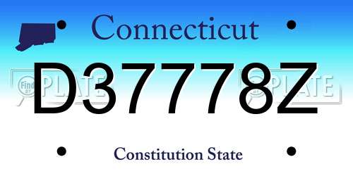 D37778Z Connecticut License Plate