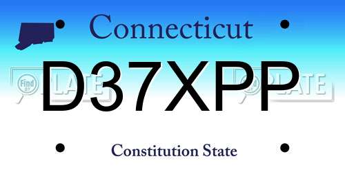 D37XPP Connecticut License Plate