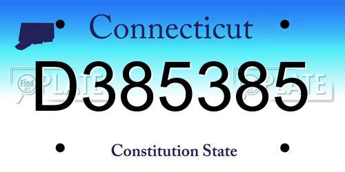 D385385 Connecticut License Plate