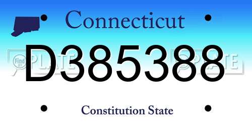 D385388 Connecticut License Plate