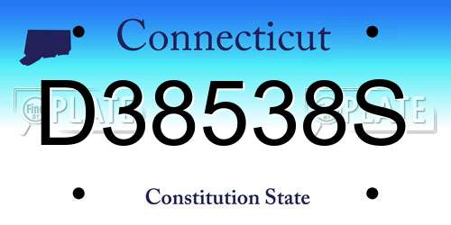 D38538S Connecticut License Plate