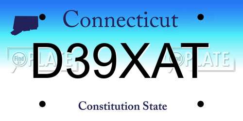 D39XAT Connecticut License Plate