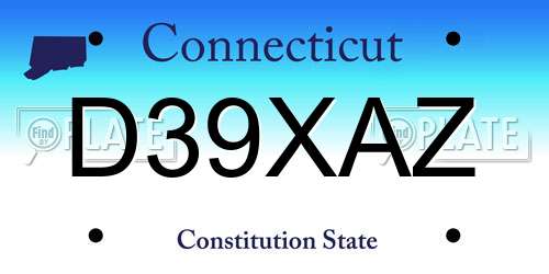 D39XAZ Connecticut License Plate
