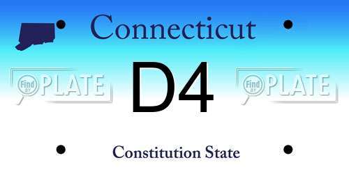 D4 Connecticut License Plate