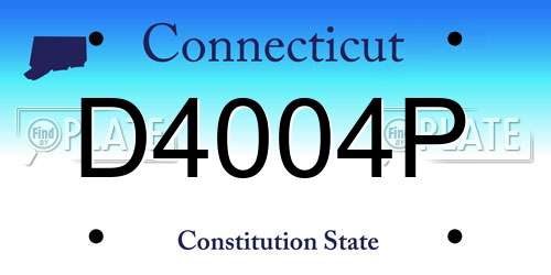 D4004P Connecticut License Plate