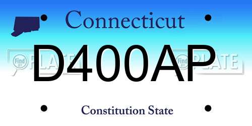 D400AP Connecticut License Plate