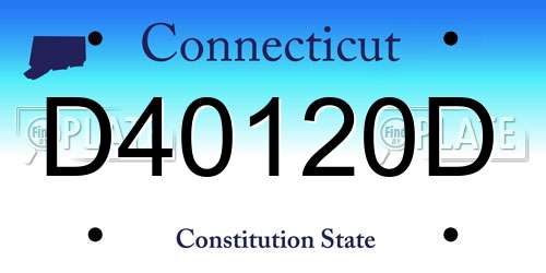 D40120D Connecticut License Plate