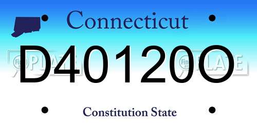 D40120O Connecticut License Plate