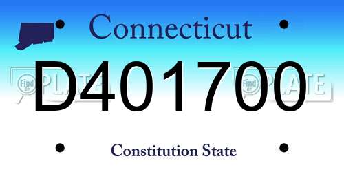 D401700 Connecticut License Plate