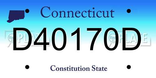 D40170D Connecticut License Plate