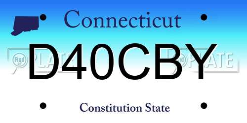 D40CBY Connecticut License Plate