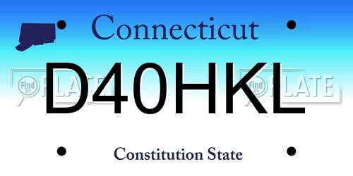 D40HKL Connecticut License Plate