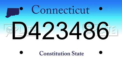 D423486 Connecticut License Plate