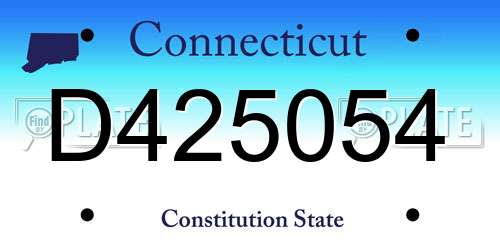 D425054 Connecticut License Plate