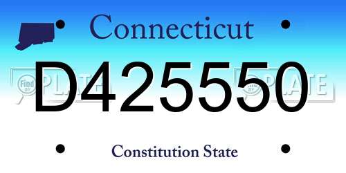 D425550 Connecticut License Plate