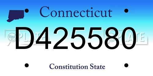 D425580 Connecticut License Plate