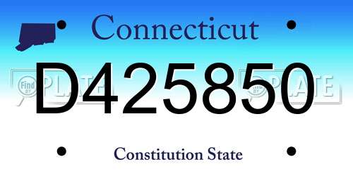 D425850 Connecticut License Plate