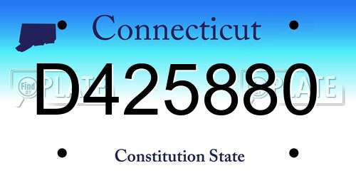 D425880 Connecticut License Plate
