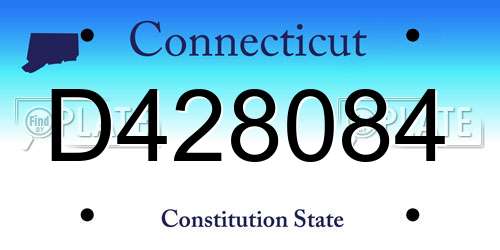 D428084 Connecticut License Plate