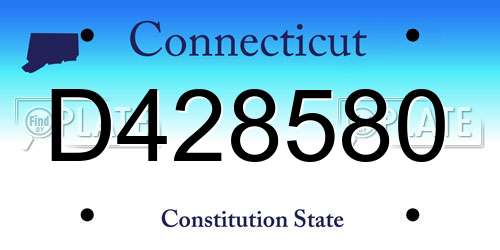 D428580 Connecticut License Plate