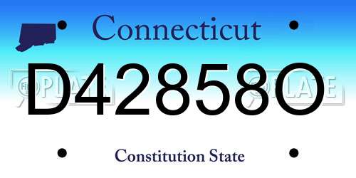 D42858O Connecticut License Plate