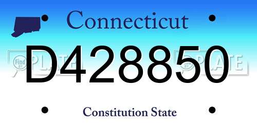 D428850 Connecticut License Plate
