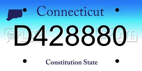 D428880 Connecticut License Plate