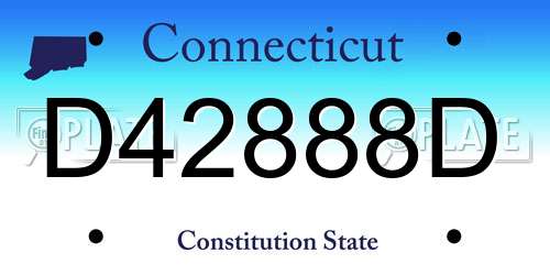 D42888D Connecticut License Plate