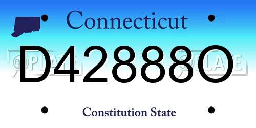 D42888O Connecticut License Plate