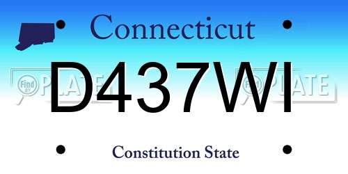 D437WI Connecticut License Plate