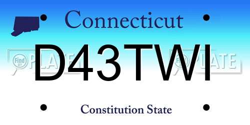 D43TWI Connecticut License Plate